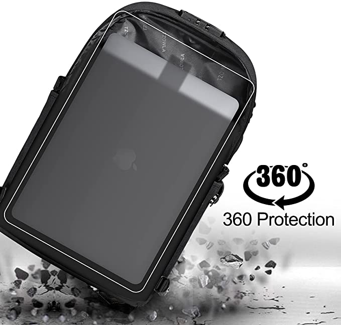 Mochila para portátil para hombre, resistente al agua, antirrobo, para escuela, con puerto de carga USB y candado, bolsa para portátil de 14/15,6 pulgadas, para mujeres, niños, ocio, trabajo, viaje, mochila negra