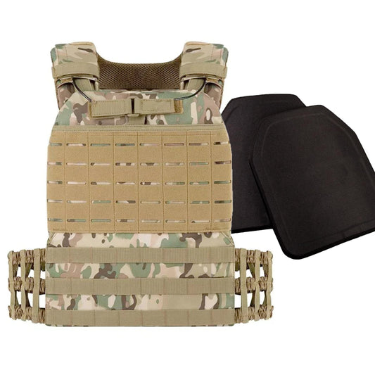 Ausverkauf: Plattenträger SK4 inkl 2 Platten Komplettset aus einer Schussweste 2 Plate Carrier inkl. 2x Stahlplatten (Level 4)