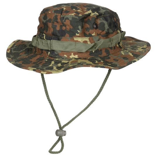 Camuflaje boonie táctico: gorro de arbusto, correa para la barbilla verde camuflaje