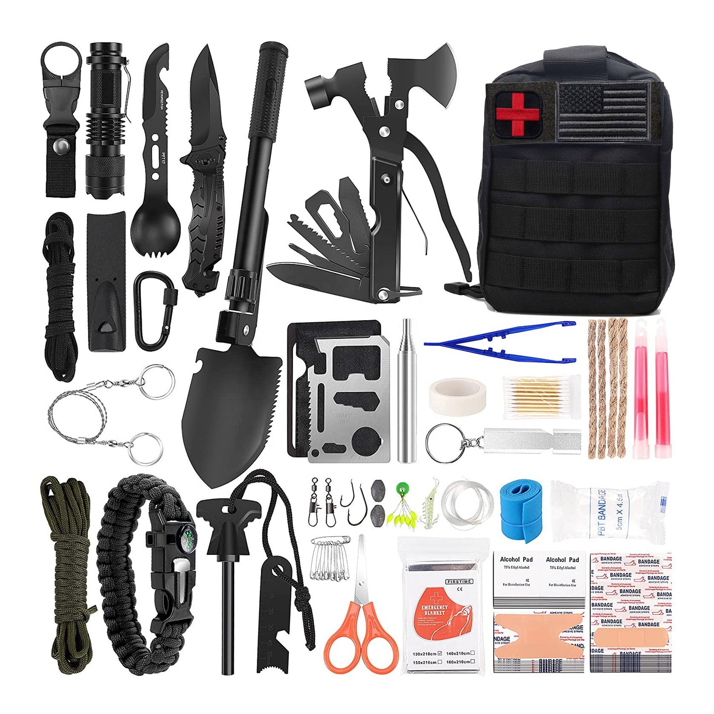 Kit de supervivencia para emergencias y aventuras al aire libre