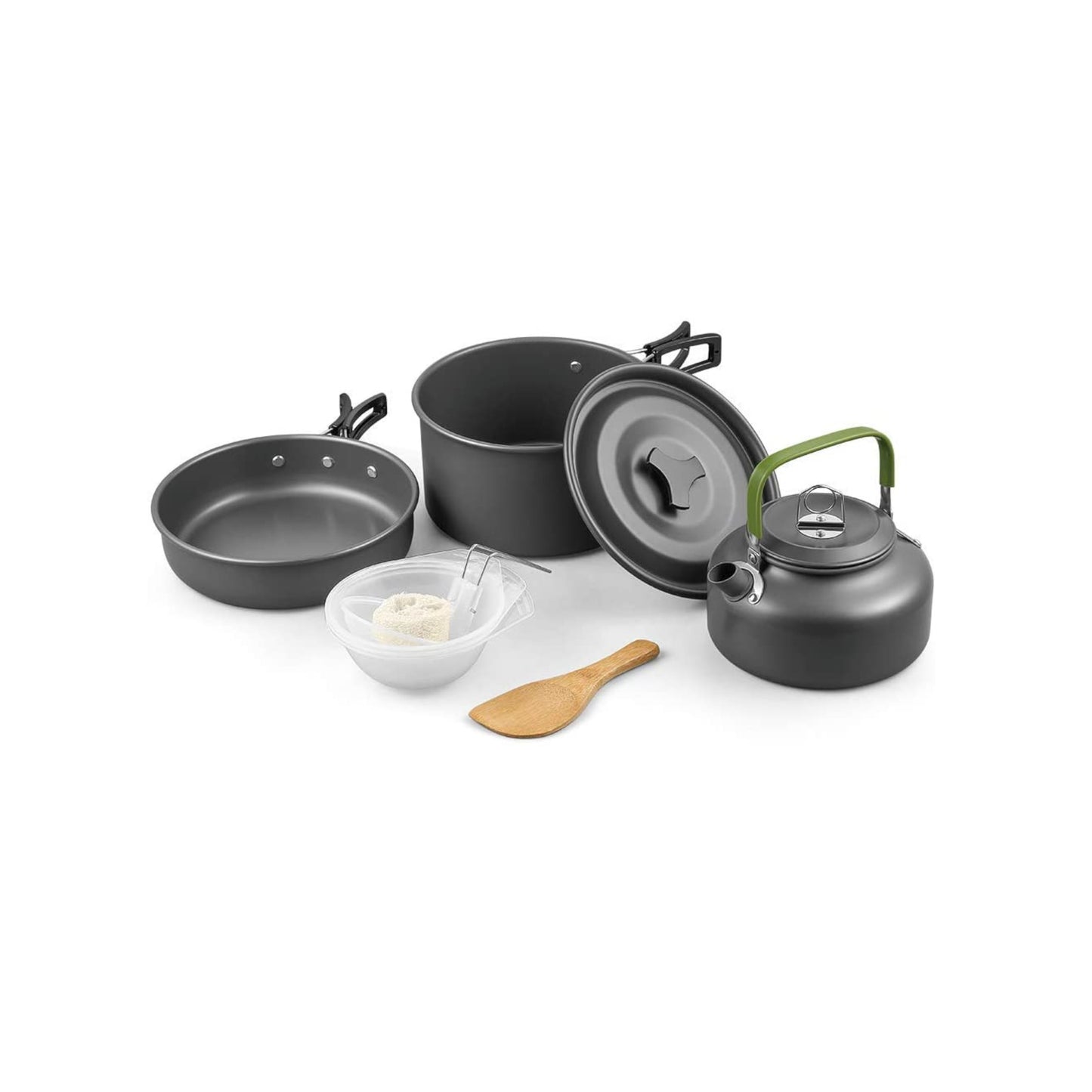 Juego de cocina premium - olla, sartén, tazones, cucharas - 7 piezas