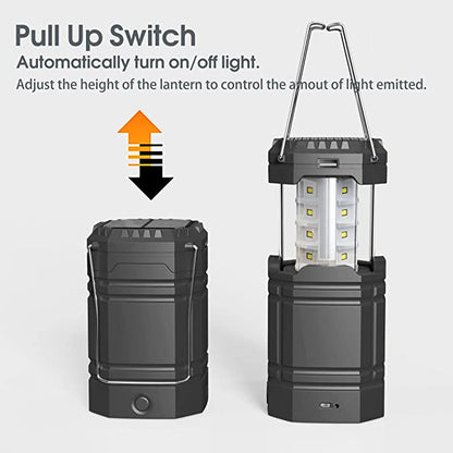 Linterna solar con manivela para acampar, linterna LED ultrabrillante portátil, 30-35 horas de tiempo de ejecución, cargador USB, banco de energía de 3000 mAh, linterna electrónica para exteriores, lectura de senderismo, emergencia