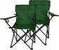 Juego de 2 Nexos silla de pesca silla de pesca silla plegable silla de camping silla plegable con reposabrazos y portavasos práctica, robusta, verde oscuro claro