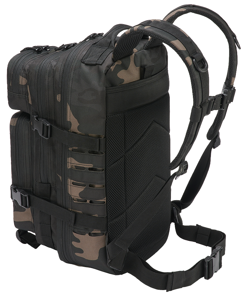 Mochila Molle US Combat Backpack Dark Camo Tactical Lasercut PATCH mediano