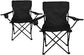 Juego de 2 sillas de pesca Nexos, sillas plegables, sillas de camping, sillas plegables con reposabrazos y portavasos, práctico, robusto, negro claro