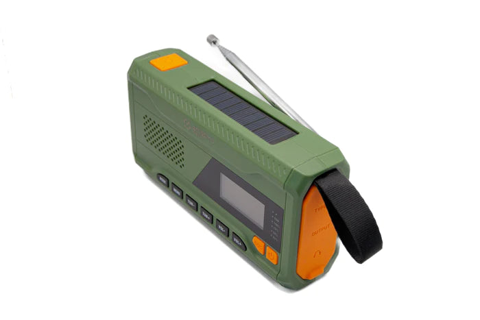 Mini radio de emergencia ACE con DAB+, manivela y energía solar, power bank, linterna y conexión USB-C