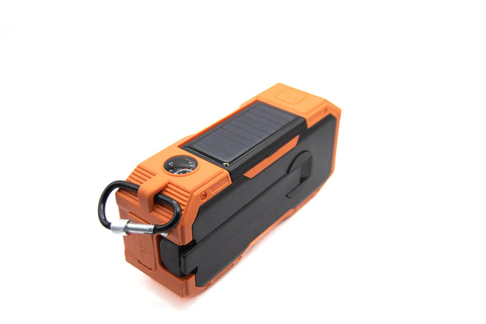 Radio de emergencia Orange ACE con DAB/DAB+, radio de manivela, energía solar, banco de energía y linterna con conexión USB-C