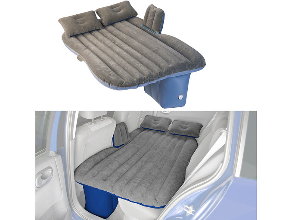 Matratze für den Autorücksitz mit Kissen und Fußraumstütze/Outdoor Sofa - aufblasbares Luftbett - Notmatratze - Notschlafplatz - Schlafgelegenheit - KFZ-Matratze -