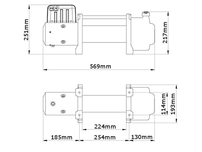 Elektrische Seilwinde 7620kg 12V - Modell WF16 mit Stahlseil