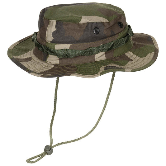 Boonie táctico: gorro Bush, correa para la barbilla, camuflaje forestal