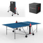 Mesa de ping-pong premium tamaño torneo azul con red, plegable 214.3010/L