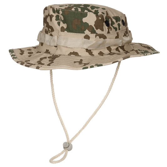 Boonie táctico: sombrero de arbusto, correa para la barbilla, camuflaje tropical